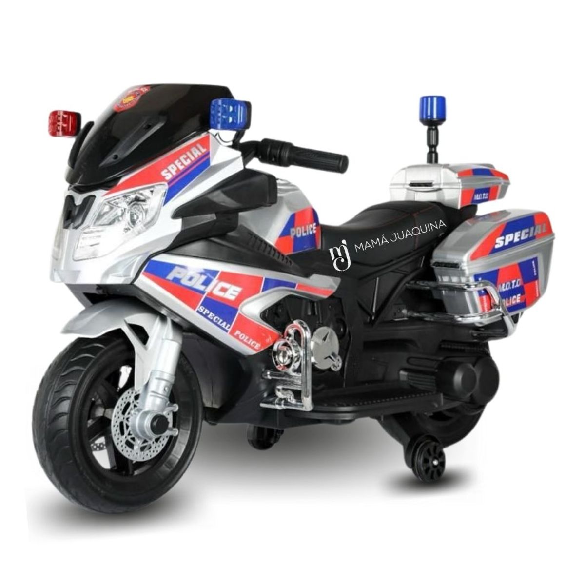 CONFORT - Moto Lineal a Batería para Niños «POLICE ELITE» Gray