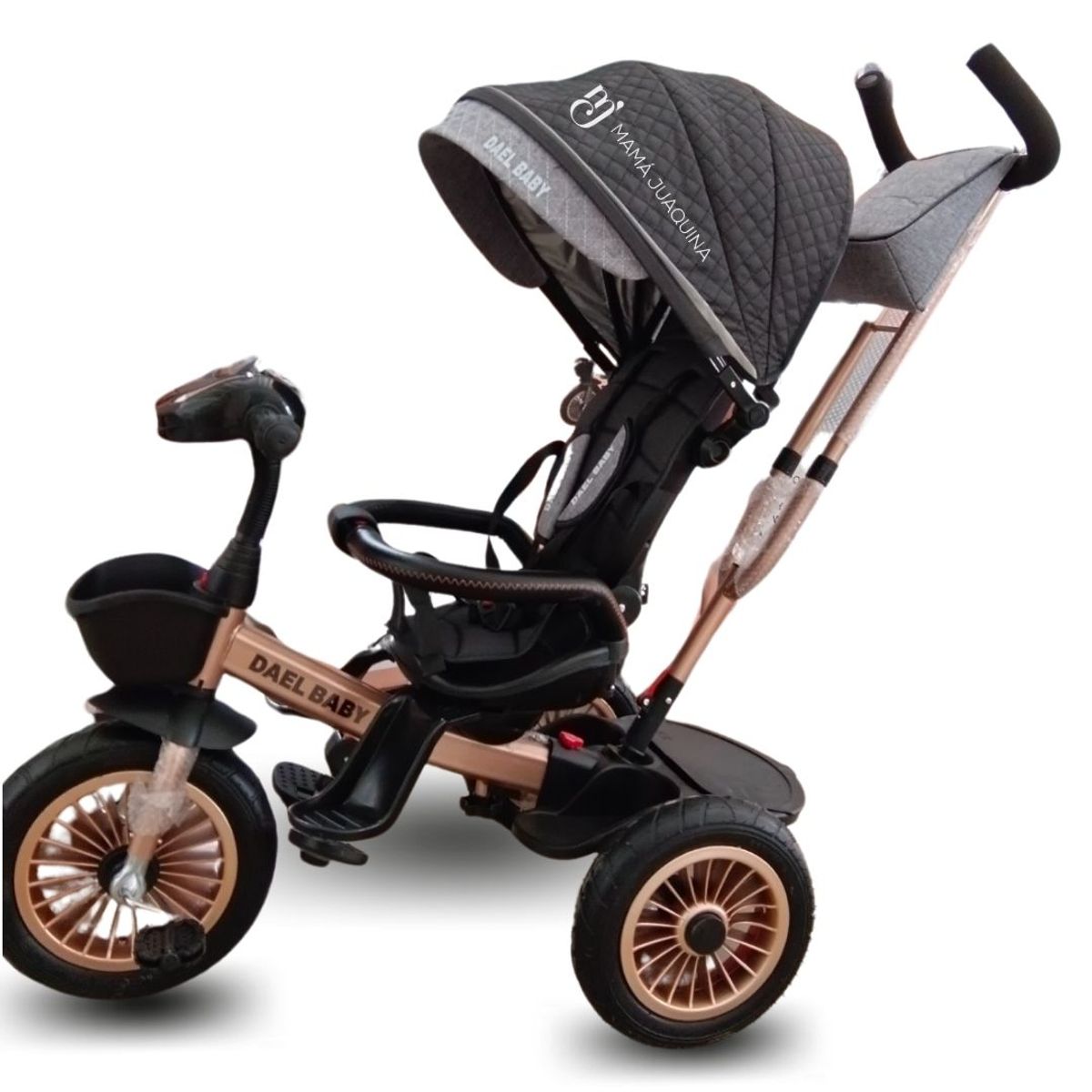 MAX - Triciclo Guiador Dael Baby «LENS» Musical Gray