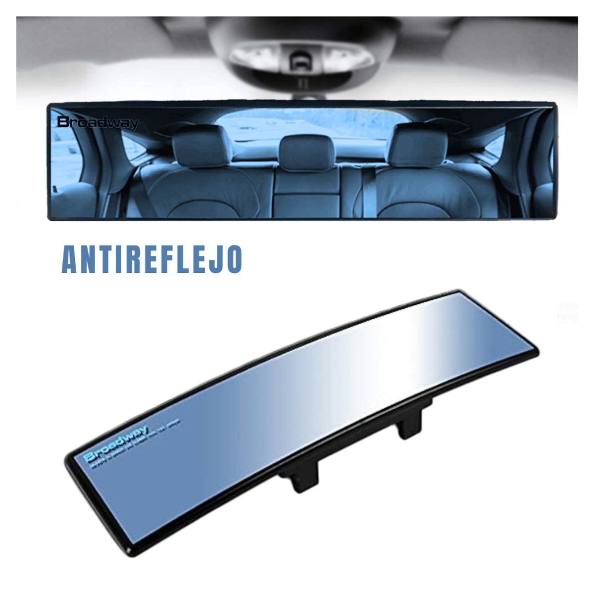 BROADWAY - Espejo Retrovisor de Punto Ciego Antireflejo Azulado Curvo de 300mm Broadway - BW147