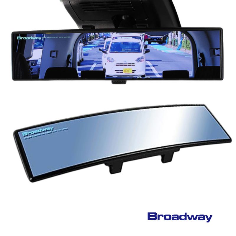 BROADWAY - Retrovisor Ancho Panorámico Antireflejo Azul Curvo- BROADWAY