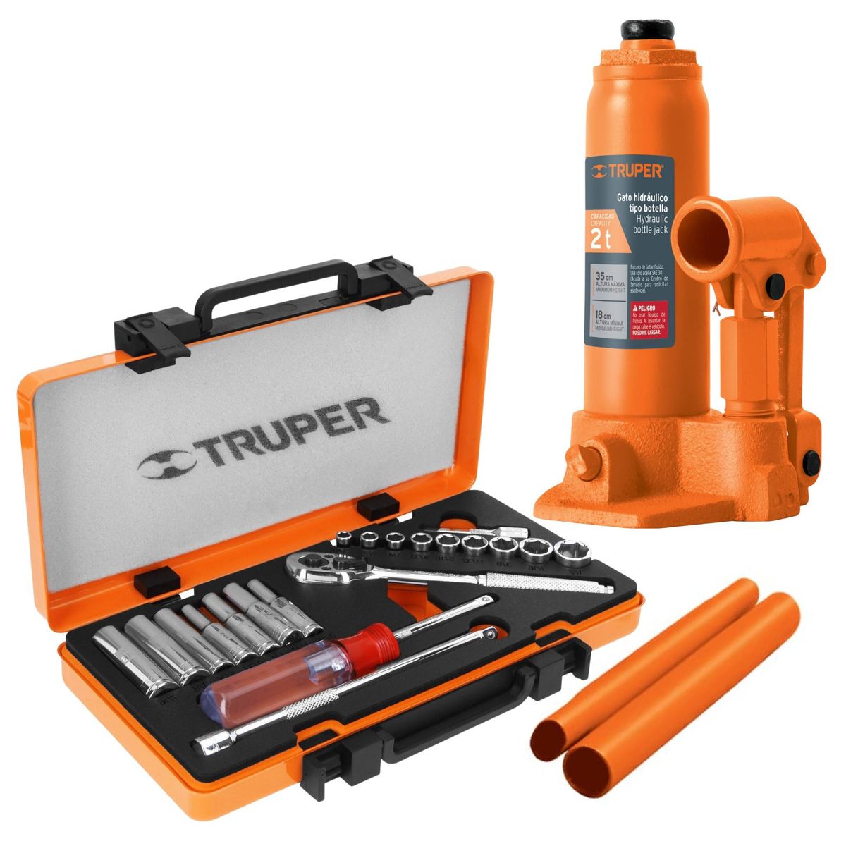 TRUPER - KIT GATA 2 TON Juego de herramientas 20 PIEZAS para mecánico TRUPER