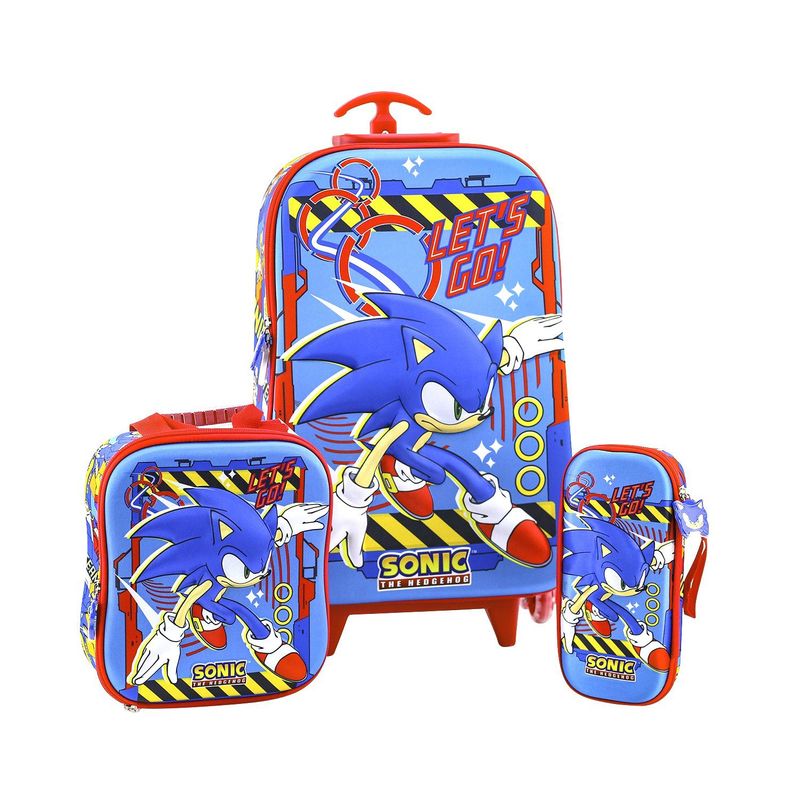 SCOOL - Set Sonic Maleta-Lonchera-Cartuchera Scool