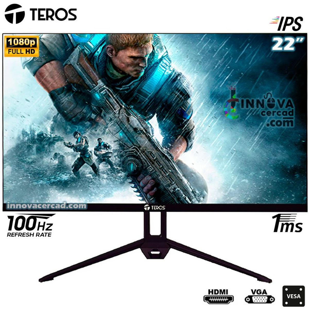 TEROS GAMING - Monitor Teros TE-2121S 22 IPS Full HD 100hz 1ms HDMI VGA