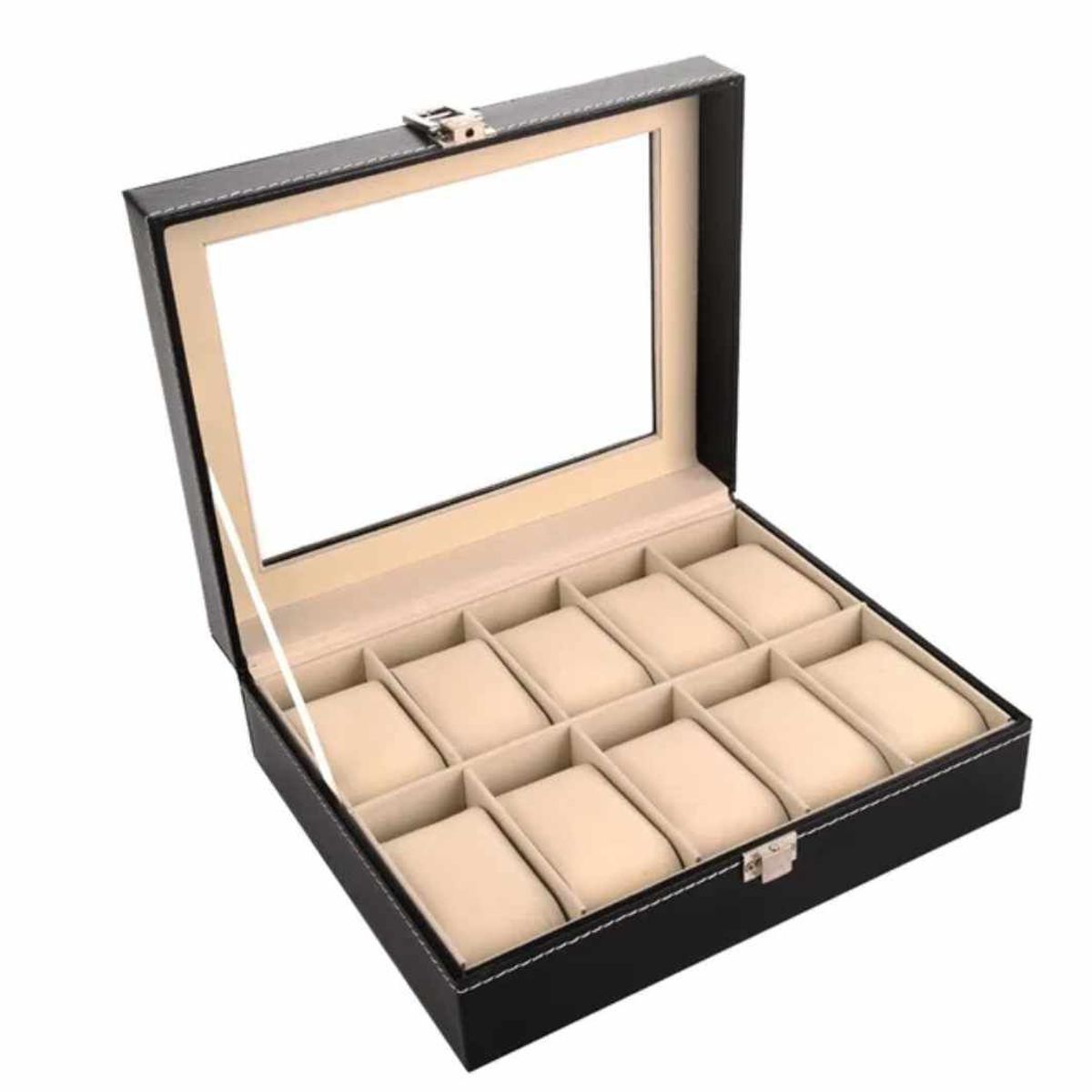 GENERICO - Caja de Relojes X10 Unidades Organizador de Reloj Joyero de Cuero