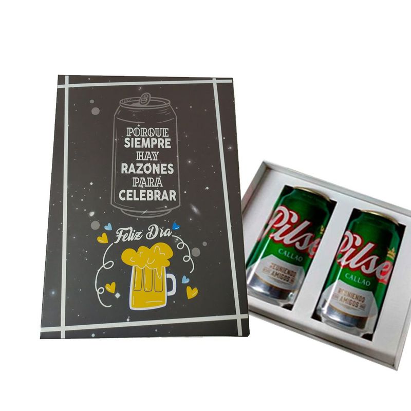 GENERICO - Caja Ramo chelero de 2 latas para Dia del Padre
