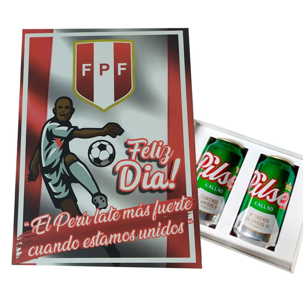 GENERICO - Caja Ramo chelero de 2 lata para amigos,familia Diseño Peru