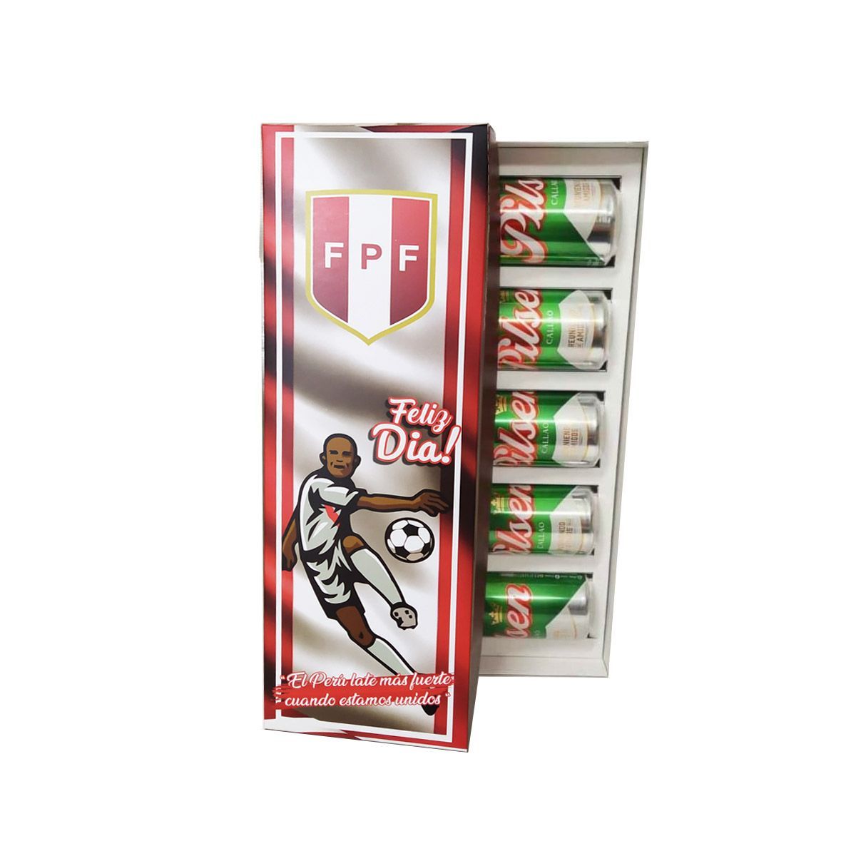 GENERICO - Ramo Chelero Sorpresa Amigos Para 5 latas diseño Peru