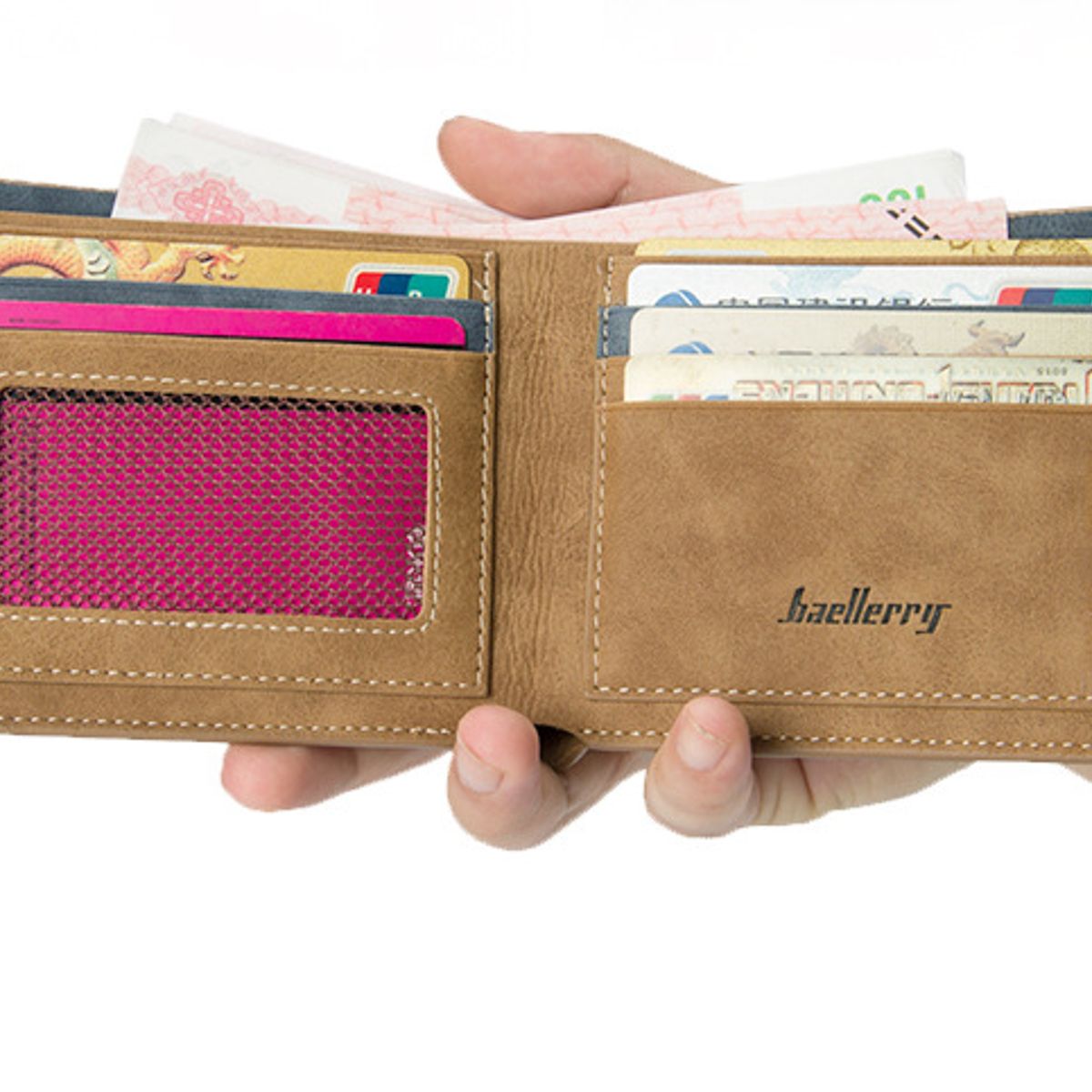 BAELLERRY - Moderna billetera de cuero vegano PU BLR1152S