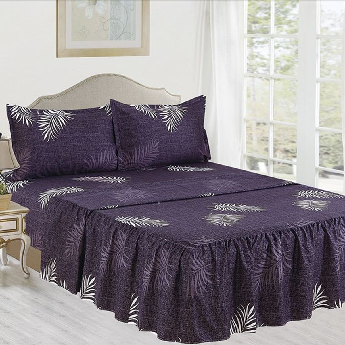 CASATEX - JUEGO DE SÁBANAS CON BLONDA CASATEX KING