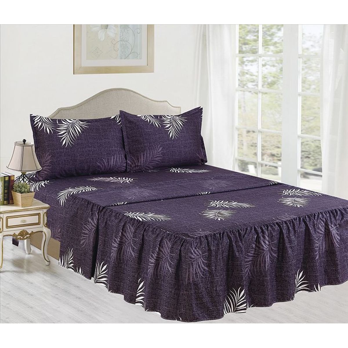 CASATEX - JUEGO DE SÁBANAS CON BLONDA CASATEX KING