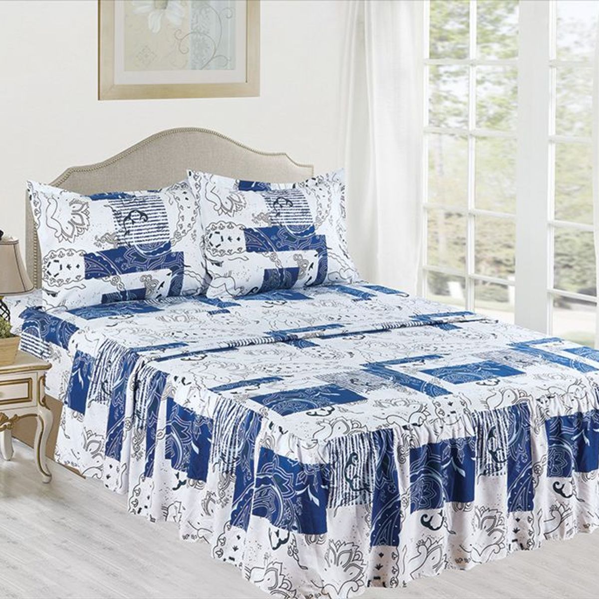 CASATEX - JUEGO DE SÁBANAS CON BLONDA CASATEX KING