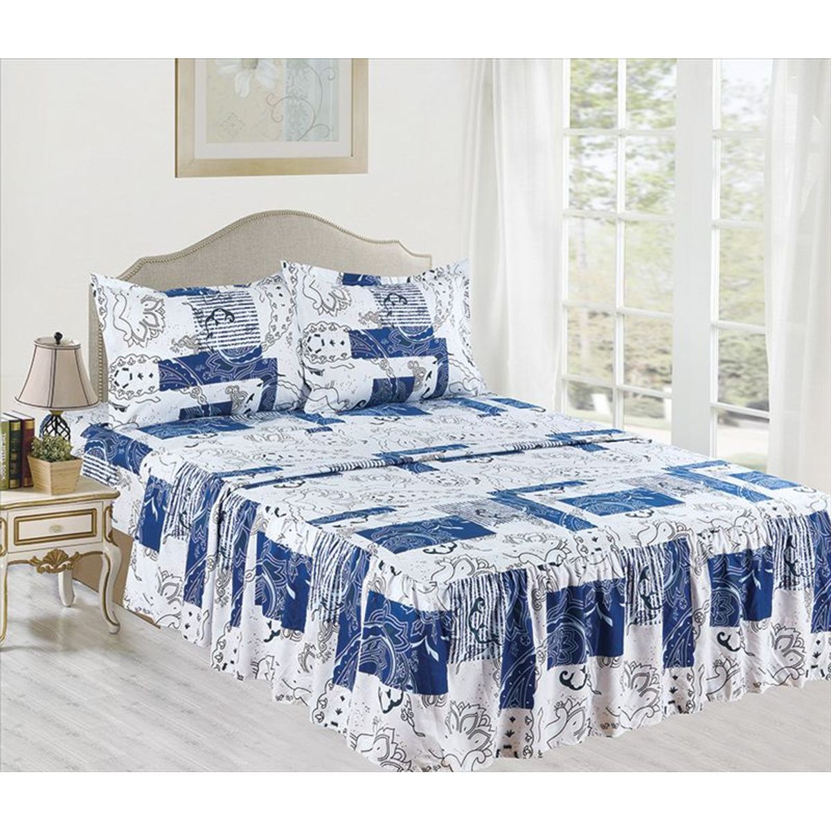 CASATEX - JUEGO DE SÁBANAS CON BLONDA CASATEX KING