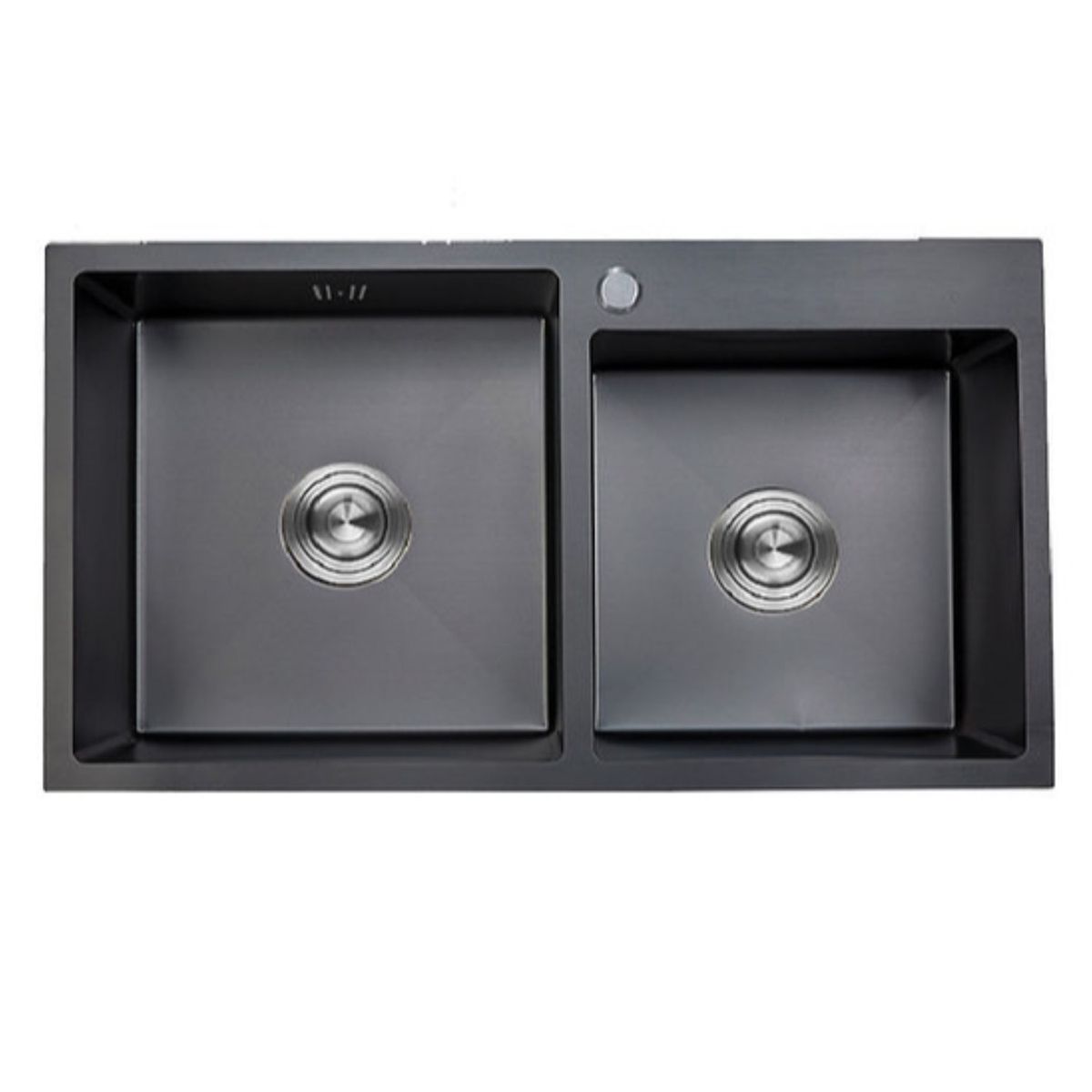 GENERICO - Lavadero De Cocina 2 Pozas De Acero Negro Mate