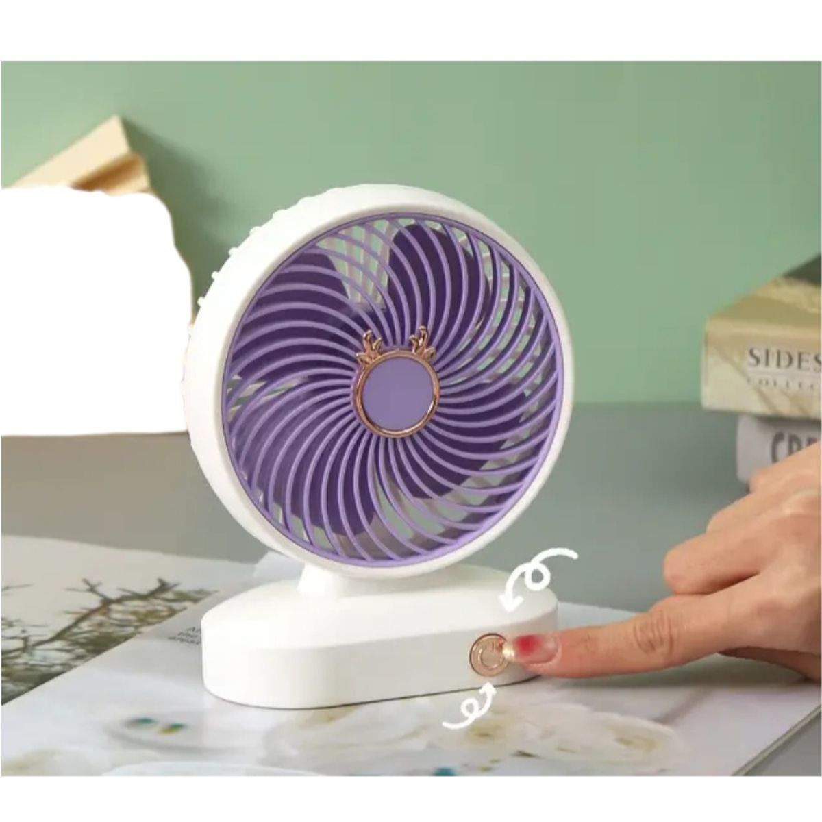 GENERICO - MINI VENTILADOR DE ESCRITORIO - AJUSTABLE DE 2 VELOCIDADES