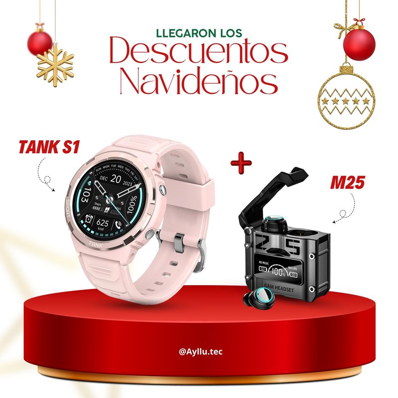 KOSPET - Smartwatch KOSPET TANK S1 - Rosado + Audífono