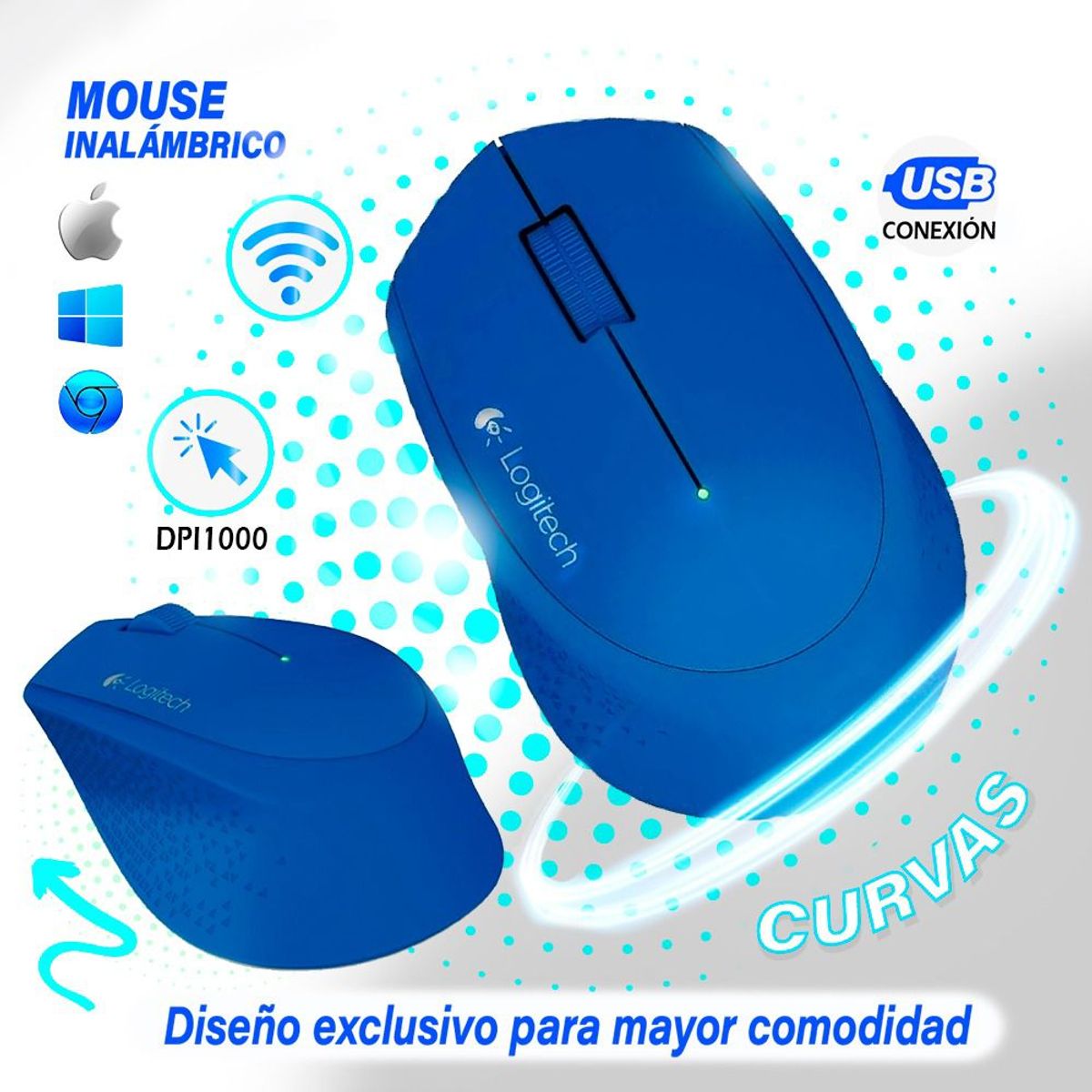 LOGITECH - Mouse Logitech M280 Blue