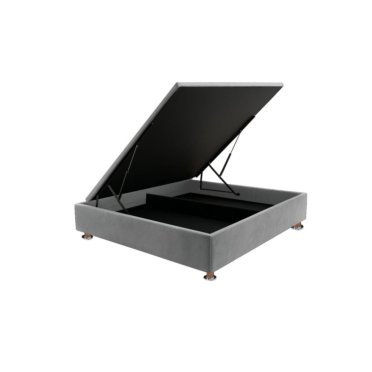 MUEBLES MACRUMO - Box Espacio Tarima reforzado 1.5 Plazas Gris Plata