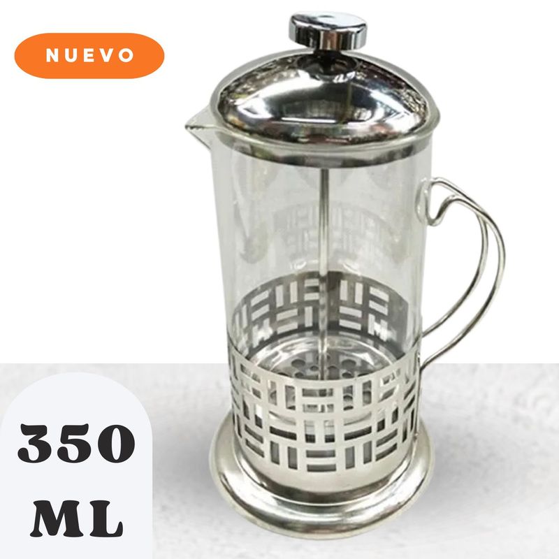 GENERICO - Cafetera de Prensa Francesa de Acero Inoxidable de 350 ML - Plata