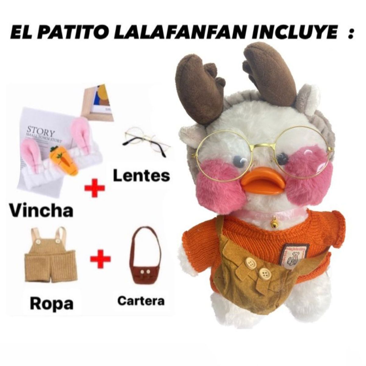 GENERICO - Patito Lalafanfan de Peluche Original el Más Viral de TikTok