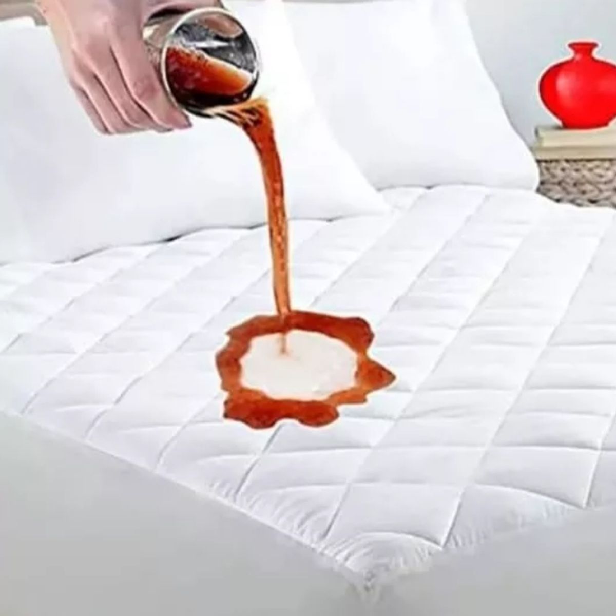 GENERICO - PROTECTOR DE COLCHON KING IMPERMEABLE 100 A PRUEBA DE AGUA BLANCO