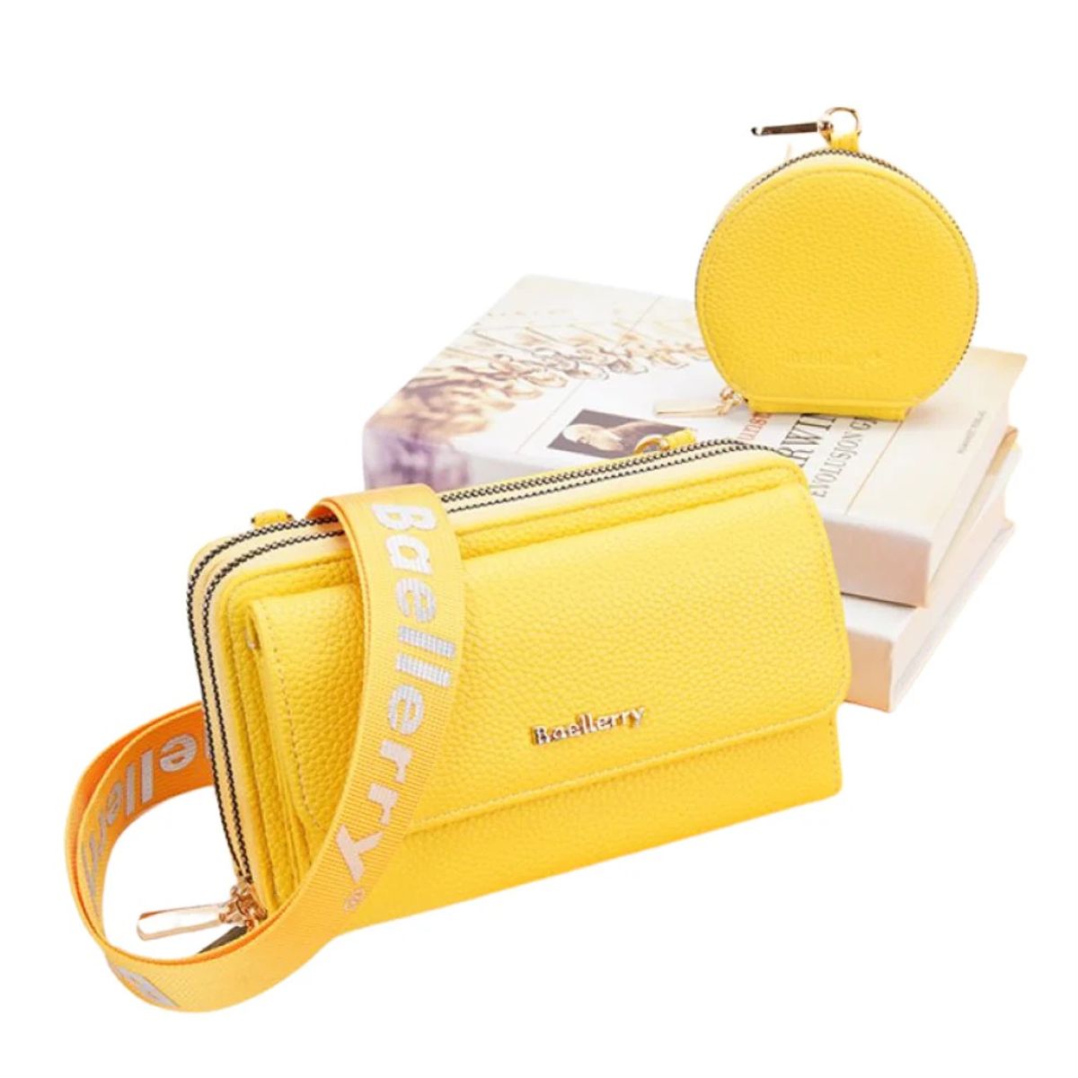 BAELLERRY - Cartera de Cuero Vegano (PU) para dama 1897 Diseño Moderno