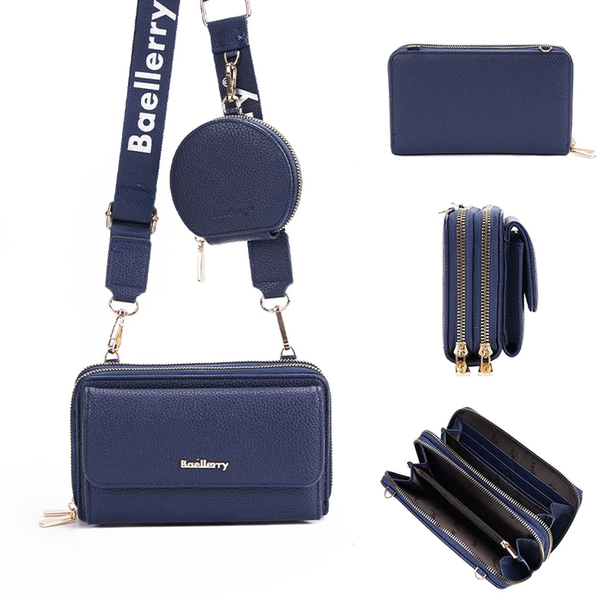 BAELLERRY - Cartera de Cuero Vegano (PU) para dama 1897 Diseño Moderno