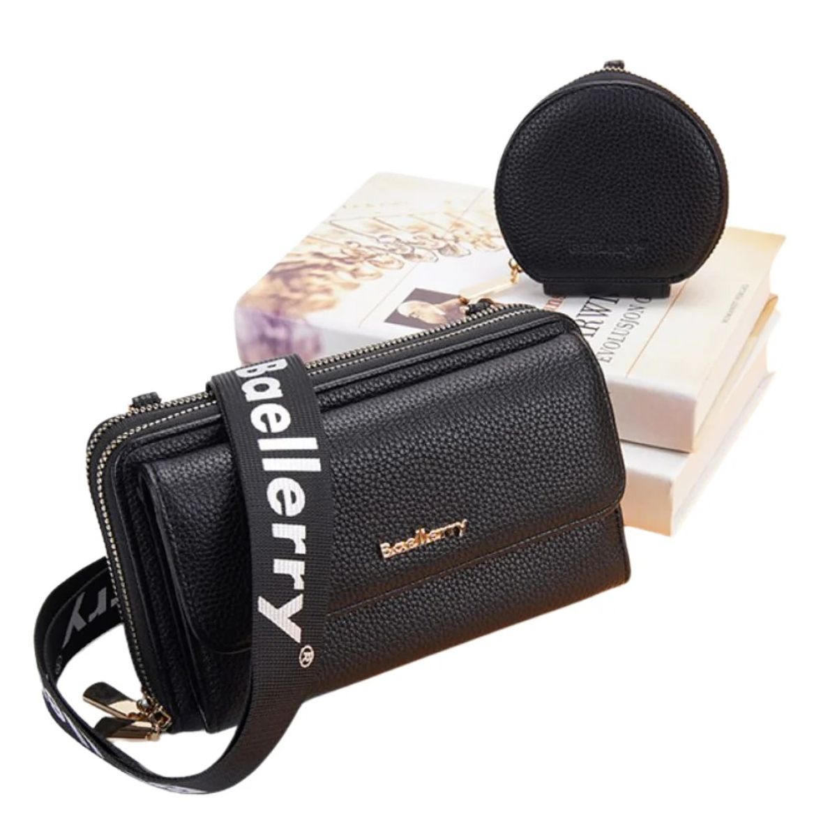 BAELLERRY - Cartera de Cuero Vegano (PU) para dama 1897 Diseño Moderno