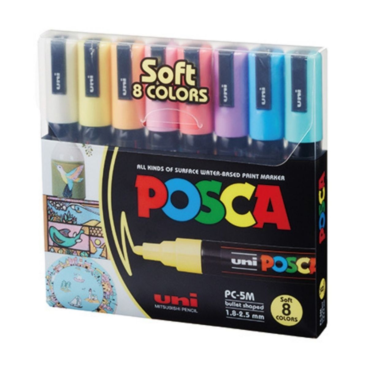 POSCA - Set Marcadores Punta 5m x 8 Soft