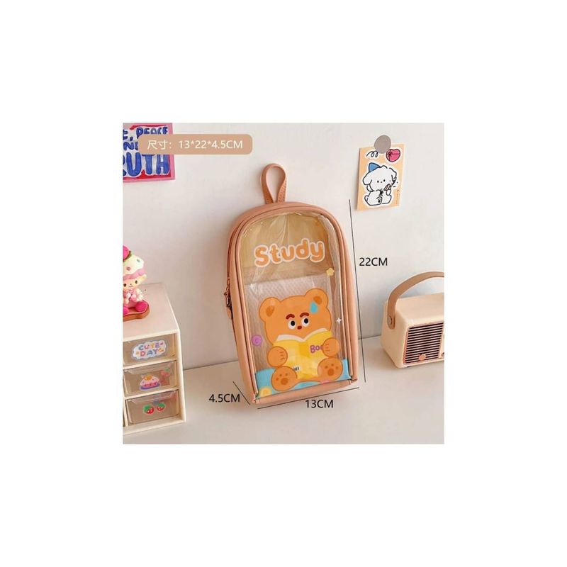 GENERICO - CARTUCHERA STUDY OSITO KAWAI MARRON CLARO