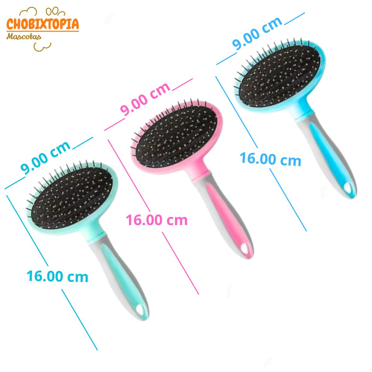 GENERICO - CEPILLO P-MASCOTA PERRO Y GATOS OVAL - SIN BOTON ROSA BEBE