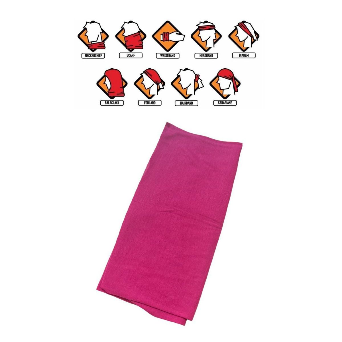 GENERICO - Mascara cortaviento bandana  moto ciclismo  FUCCIA