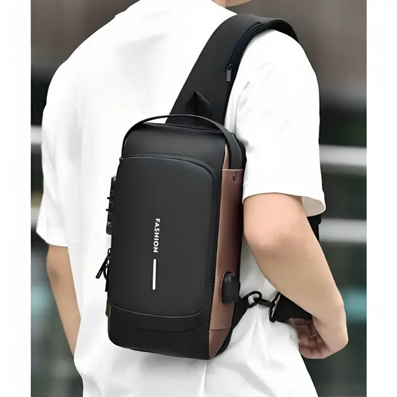 GENERICO - Morral Pechera Antirrobo Impermeable Con Puerto USB Integrado