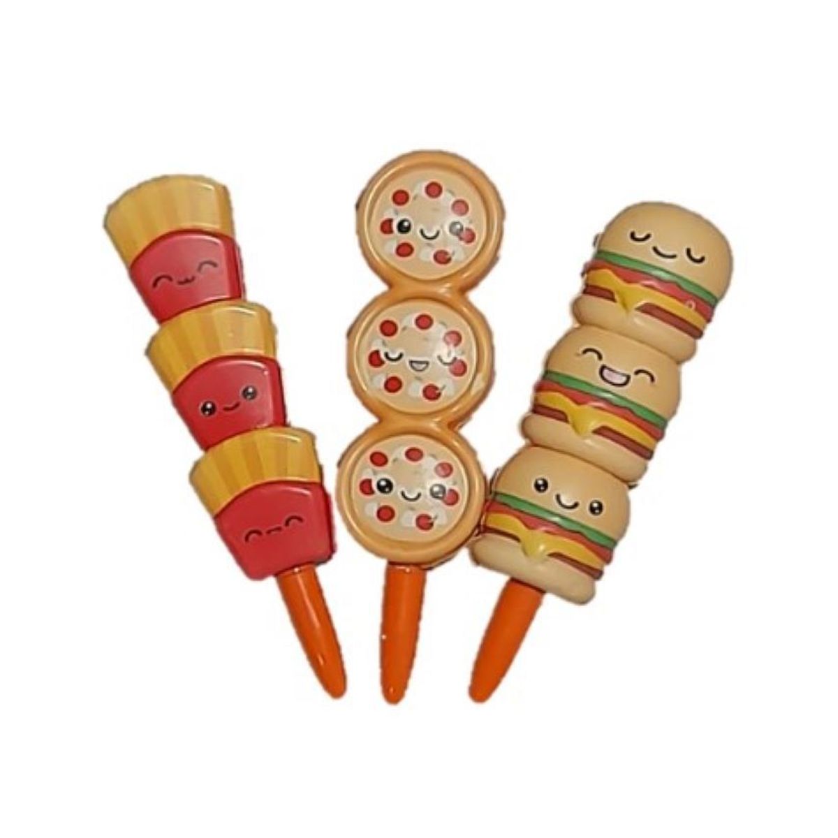 GENERICO - PACK X3 LAPICERO ANTIESTRES SQUISHY COMIDA RAPIDA