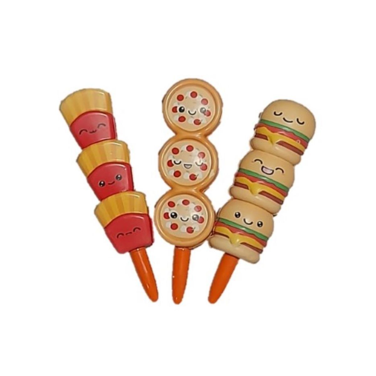 GENERICO - PACK X3 LAPICERO ANTIESTRES SQUISHY COMIDA RAPIDA