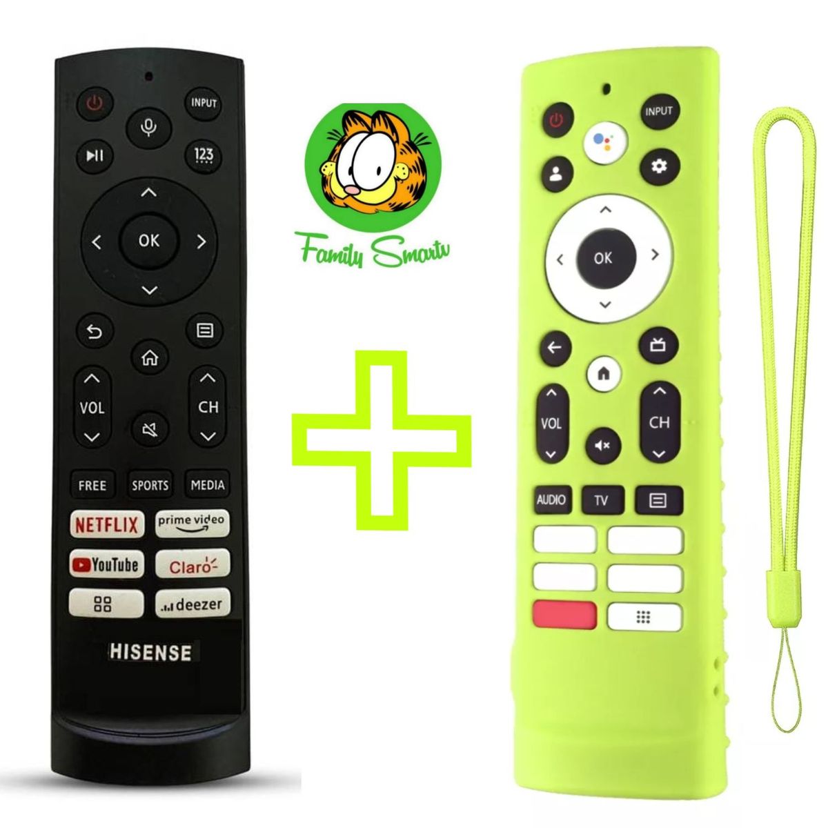UNIVERSAL - Control Remoto Para Hisense Smart Tv 2022 + Funda Verde