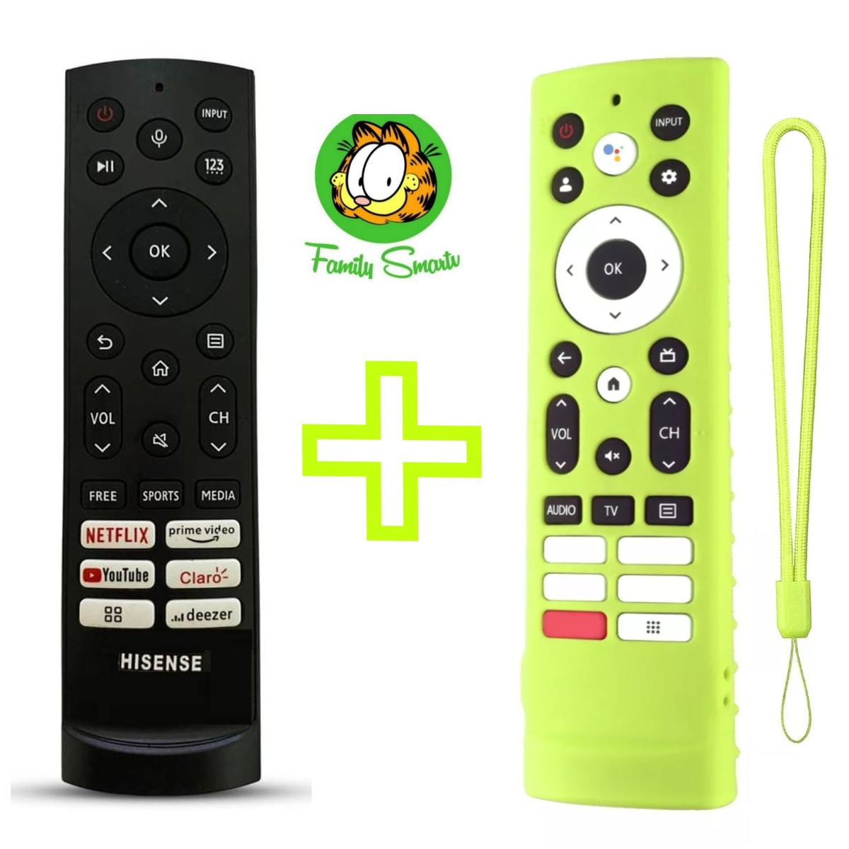 UNIVERSAL - Control Remoto Para Hisense Smart Tv 2022 + Funda Verde