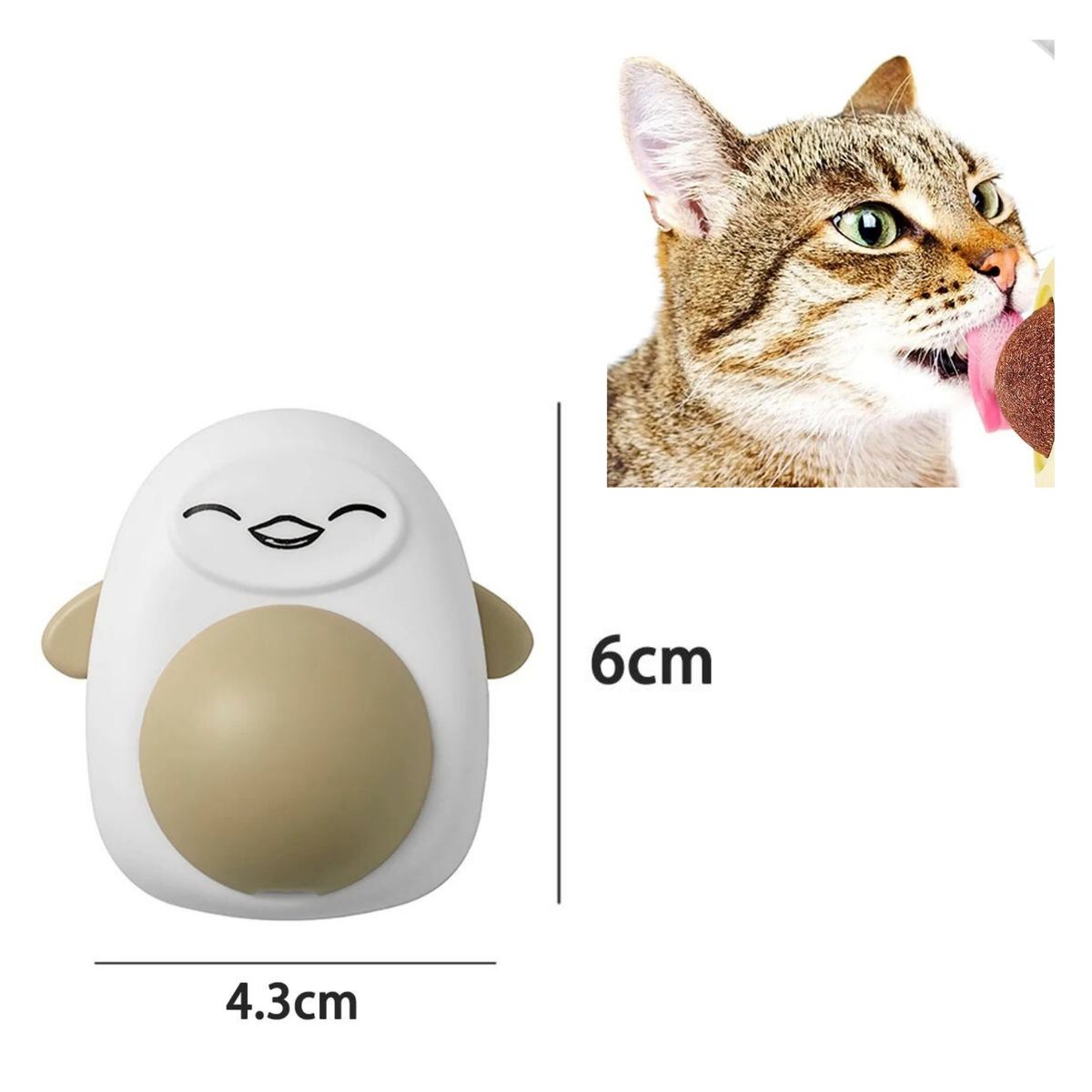 GENERICO - JUGUETE CATNIP BALL CON TAPA OSITO COCOA