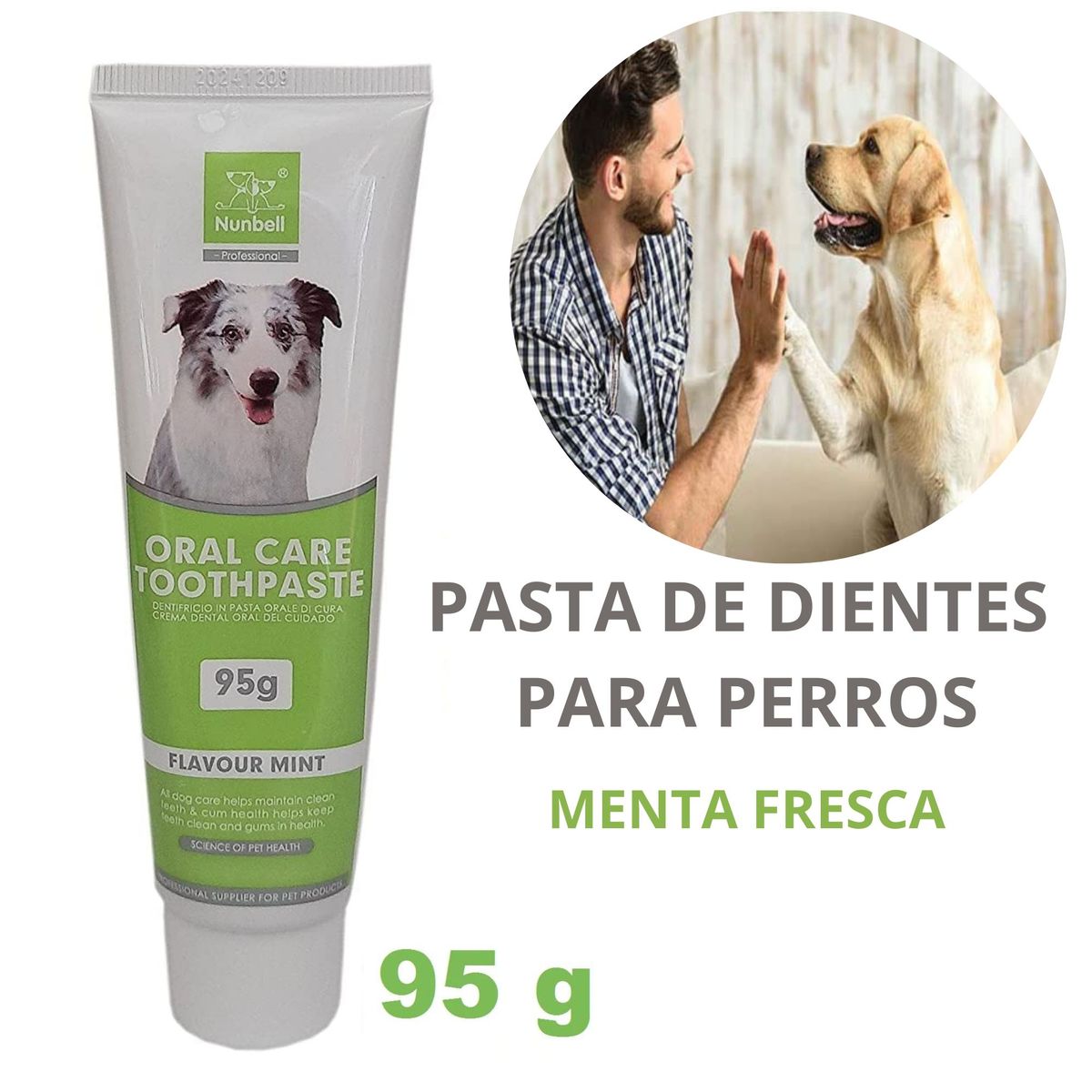 GENERICO - PASTA DENTAL PARA PERROS Y MASCOTAS NUNBELL x 95g