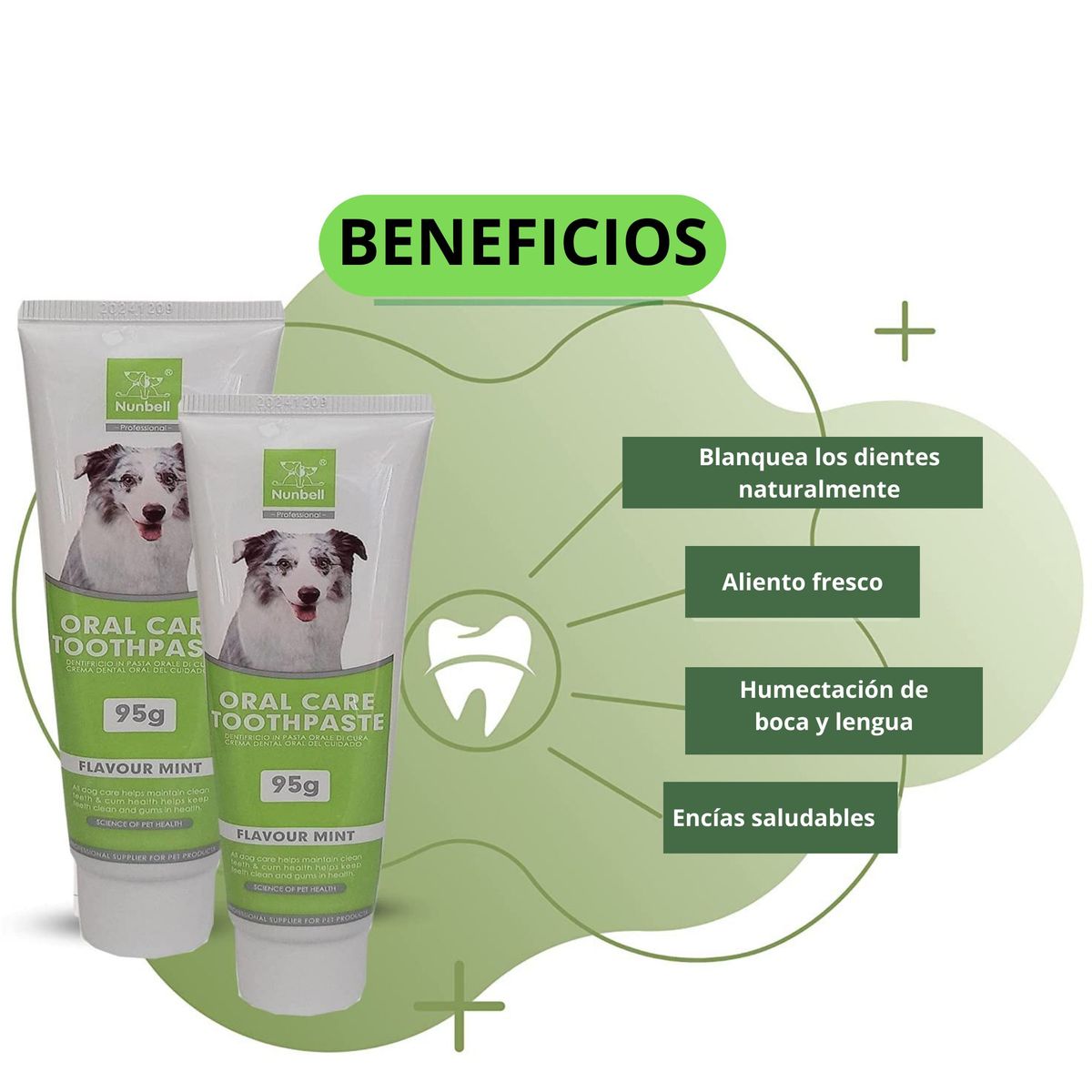 GENERICO - PASTA DENTAL PARA PERROS Y MASCOTAS NUNBELL x 95g