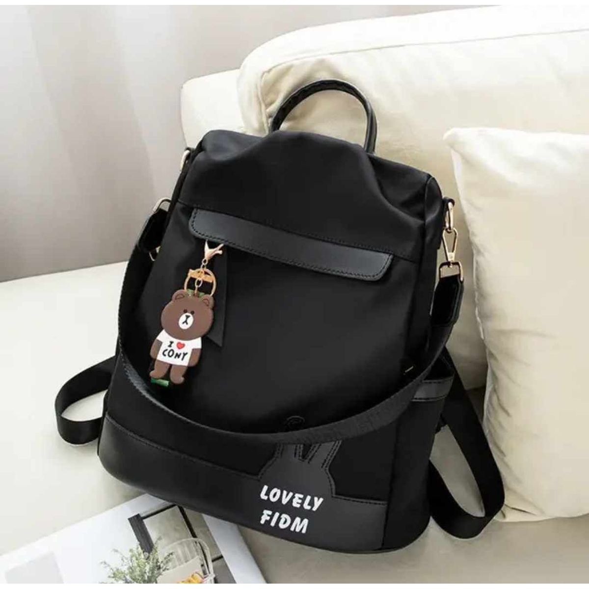 GENERICO - Mochila Mujer Dama Lovely Antirobo Bolso tipo Coreana con Llavero