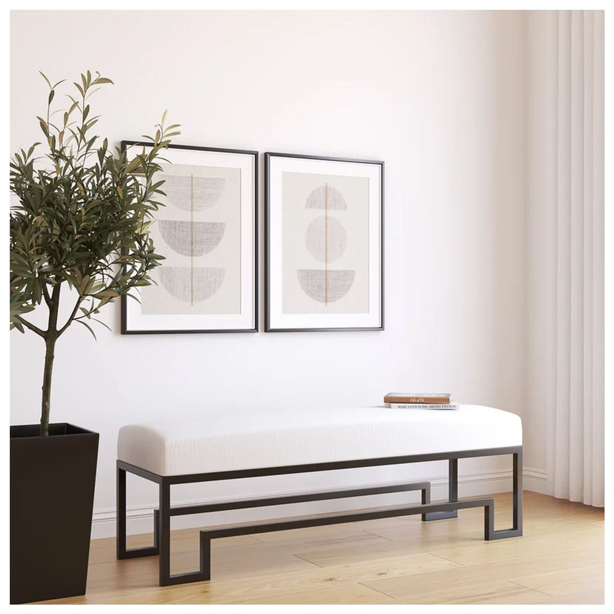 VENTITAS HOME - Banqueta Contemporánea Mila Ventitas Home Blanco