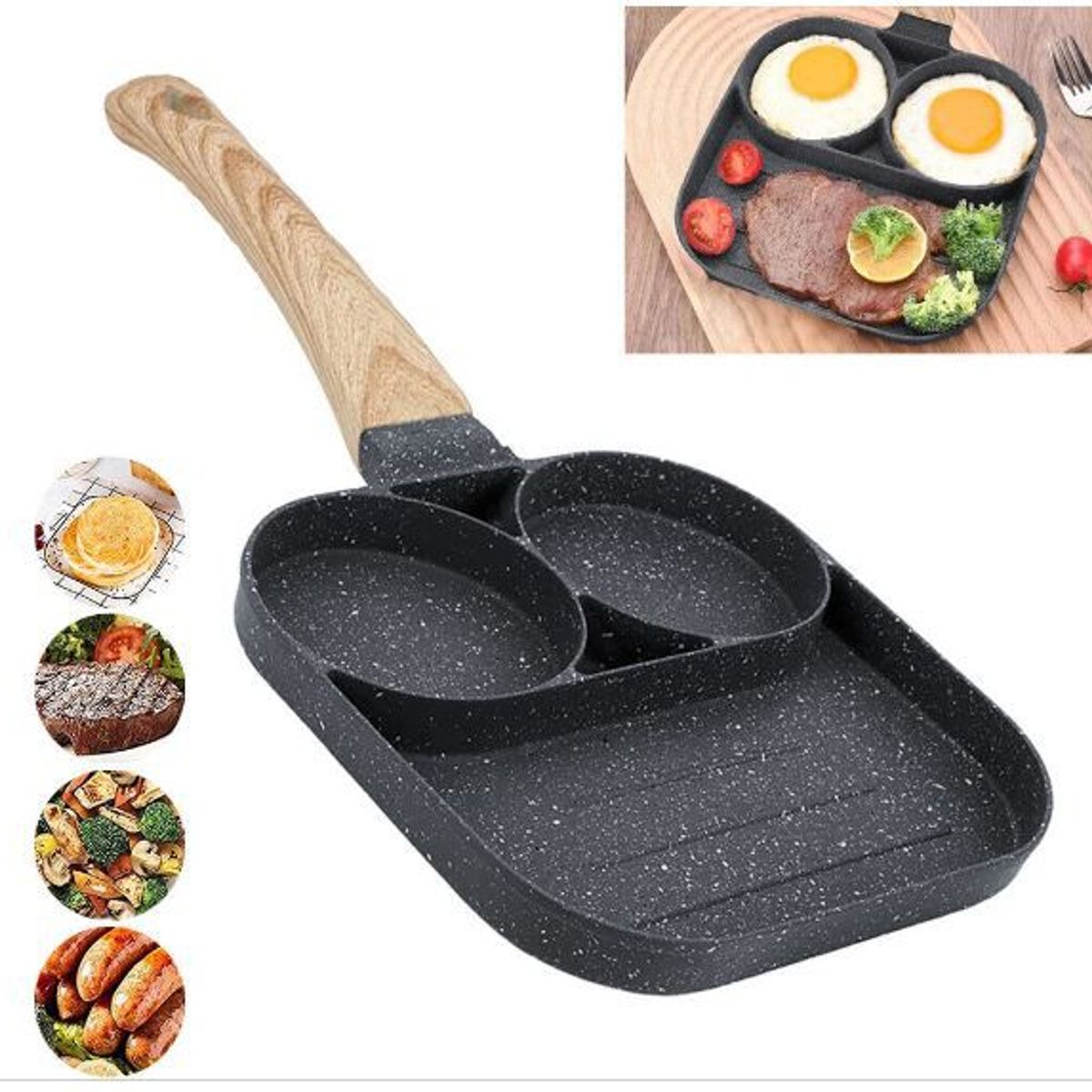 GENERICO - SARTEN  ANTIADHERENTE DE 2 AGUJEROS