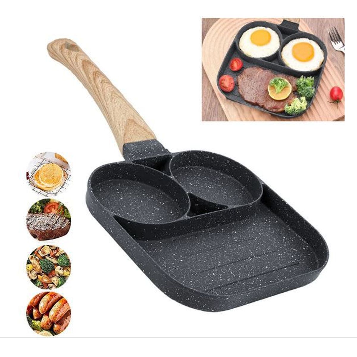 GENERICO - SARTEN  ANTIADHERENTE DE 2 AGUJEROS