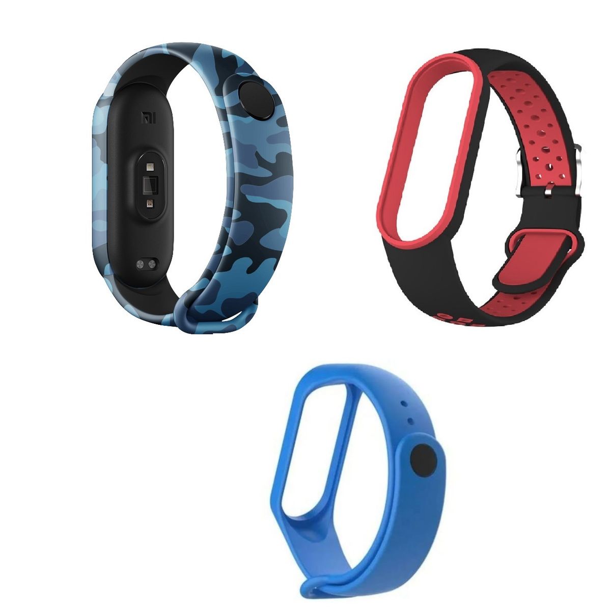 GENERICO - Correa Silicona Xiaomi Mi Band 3 / 4 camufladas, con hebilla y clásica