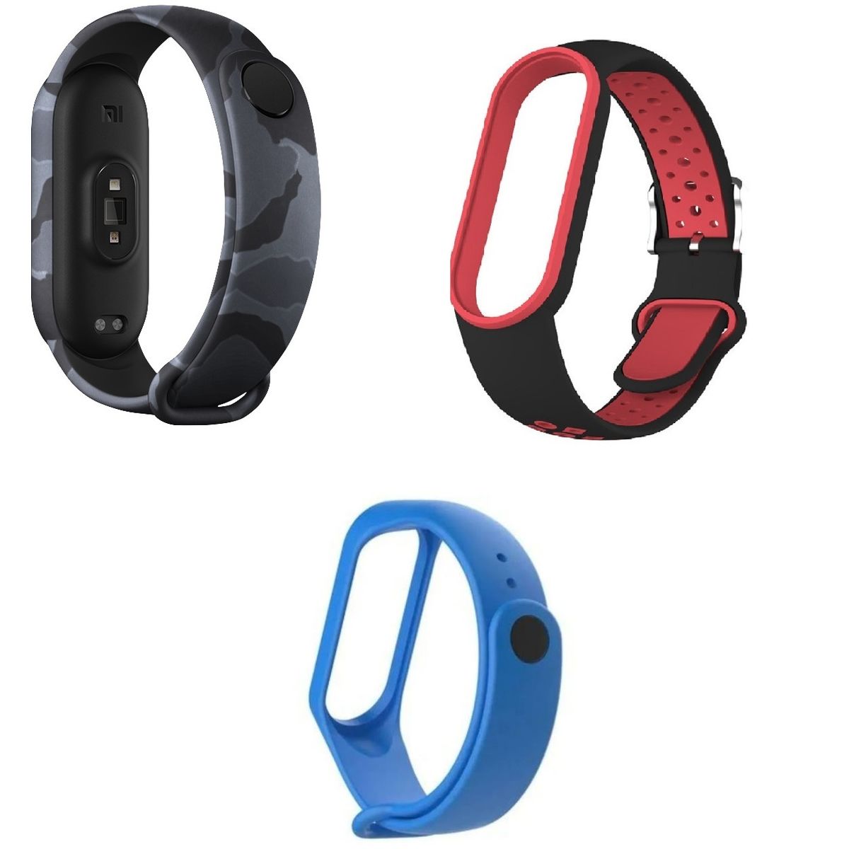 GENERICO - Correa Silicona Xiaomi Mi Band 3 / 4 camufladas, con hebilla y clásica