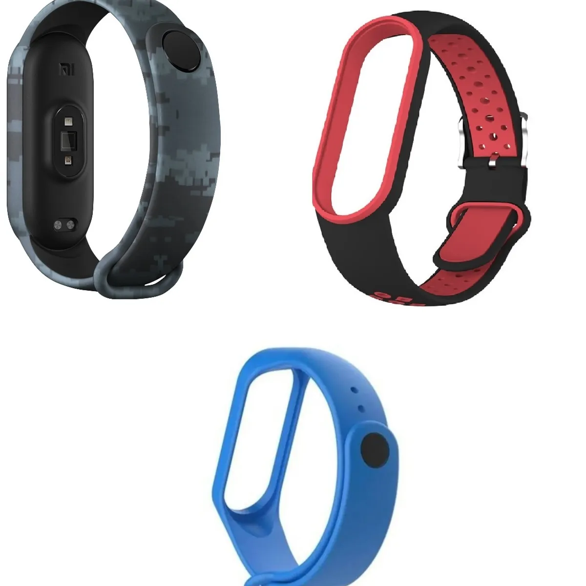 GENERICO - Correa Silicona Xiaomi Mi Band 3 / 4 camufladas, con hebilla y clásica