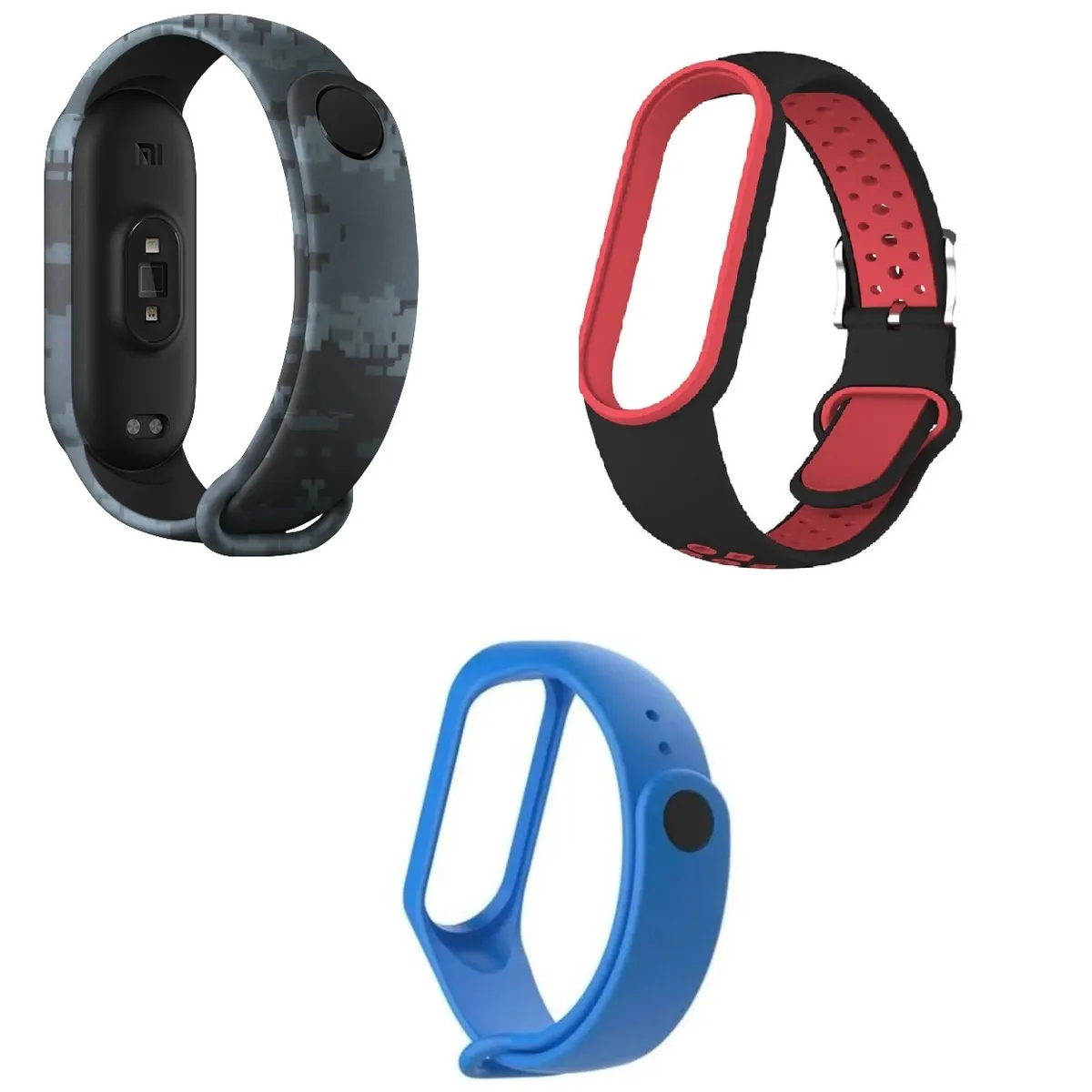 GENERICO - Correa Silicona Xiaomi Mi Band 3 / 4 camufladas, con hebilla y clásica