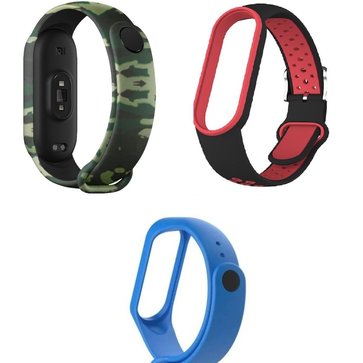 GENERICO - Correa Silicona Xiaomi Mi Band 3 / 4 camufladas, con hebilla y clasica