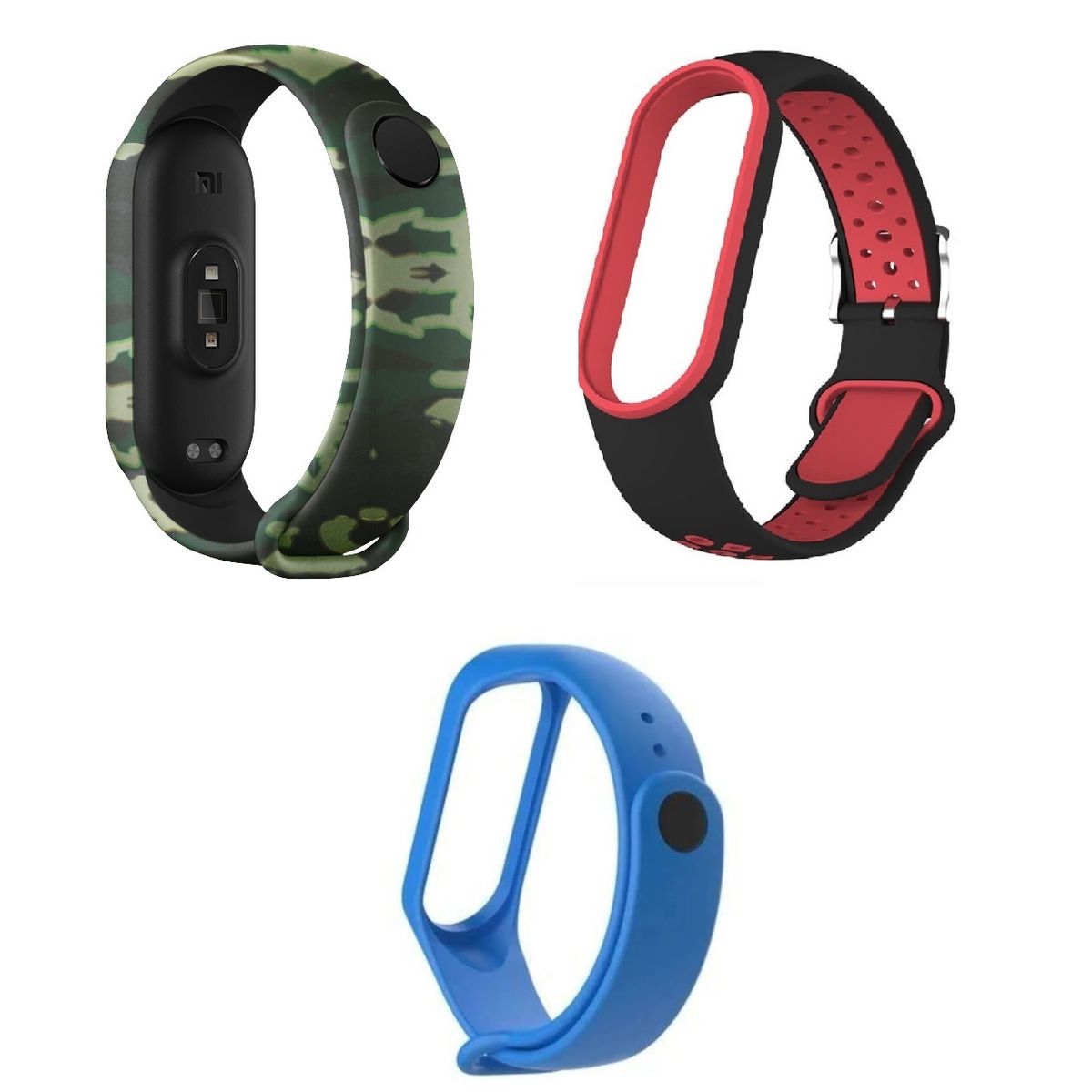 GENERICO - Correa Silicona Xiaomi Mi Band 3 / 4 camufladas, con hebilla y clasica
