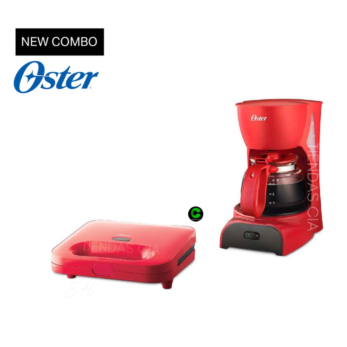 OSTER - COMBO OSTER Cafetera BVSTDCDR5R  Sandwichera